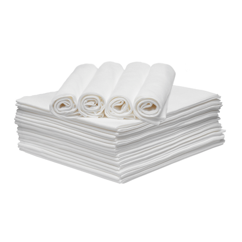 White disposable eco towels